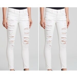 Anthropologie Current/Elliot White The Cropped Straight Sugar Destroy • Size 26